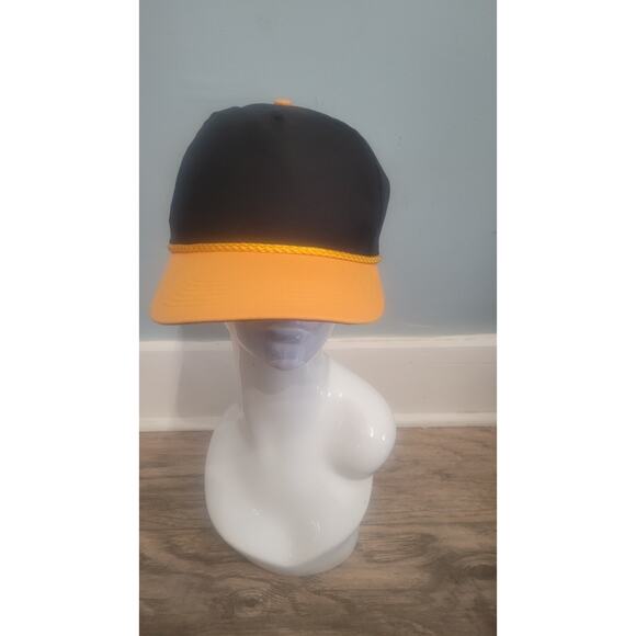 Vintage San Sun Snapback Hat Black Gold Rope Trucker Cap Nwot Made in Sri Lanka - Picture 1 of 6